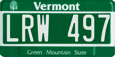 VT license plate LRW497