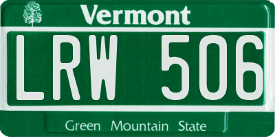 VT license plate LRW506