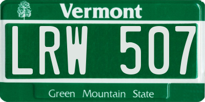 VT license plate LRW507