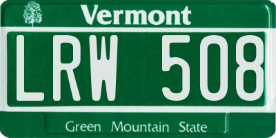 VT license plate LRW508
