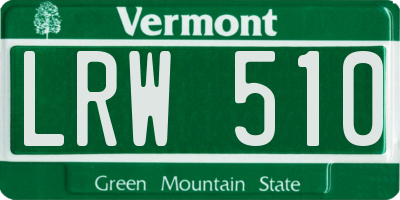 VT license plate LRW510