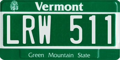 VT license plate LRW511