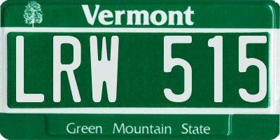 VT license plate LRW515