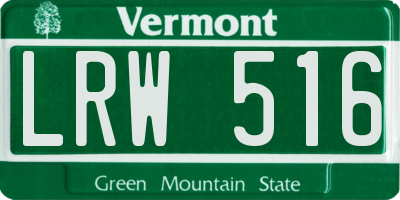 VT license plate LRW516