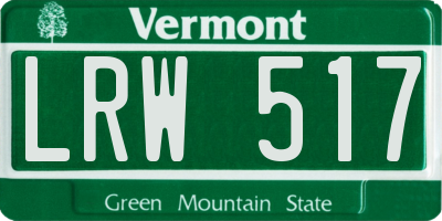 VT license plate LRW517