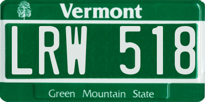VT license plate LRW518