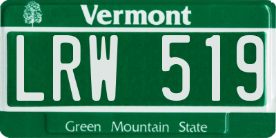 VT license plate LRW519