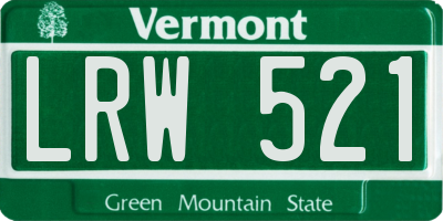 VT license plate LRW521