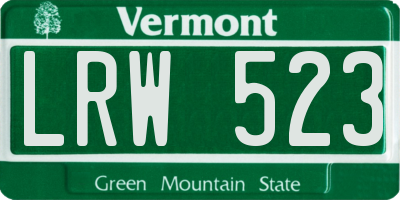 VT license plate LRW523