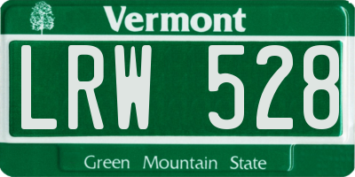 VT license plate LRW528
