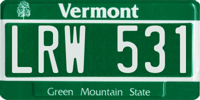 VT license plate LRW531