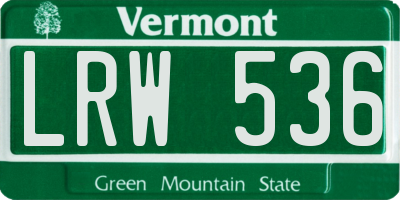 VT license plate LRW536