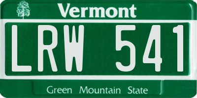 VT license plate LRW541