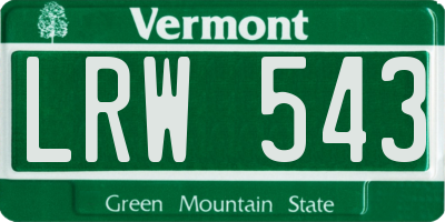 VT license plate LRW543