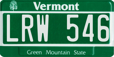 VT license plate LRW546