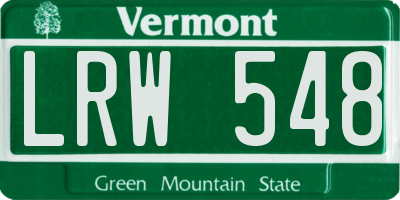 VT license plate LRW548