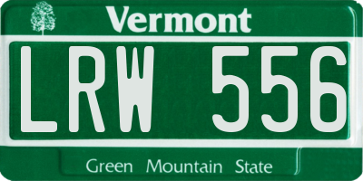 VT license plate LRW556