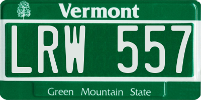 VT license plate LRW557