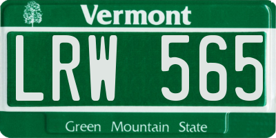 VT license plate LRW565