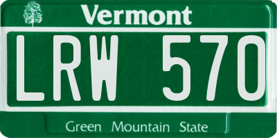 VT license plate LRW570