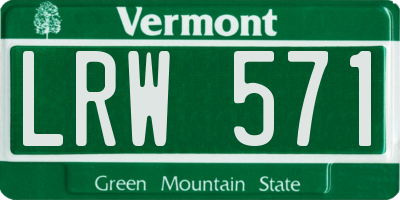 VT license plate LRW571