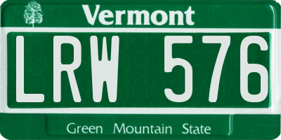 VT license plate LRW576