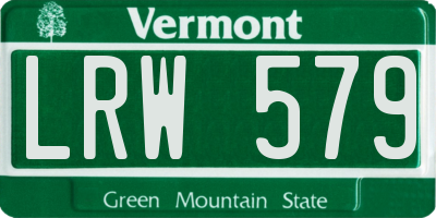 VT license plate LRW579