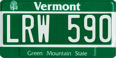 VT license plate LRW590