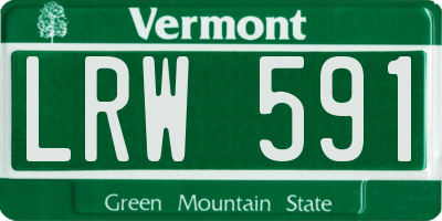 VT license plate LRW591