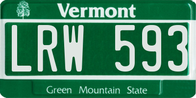 VT license plate LRW593