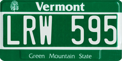VT license plate LRW595