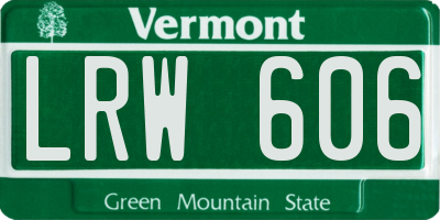 VT license plate LRW606
