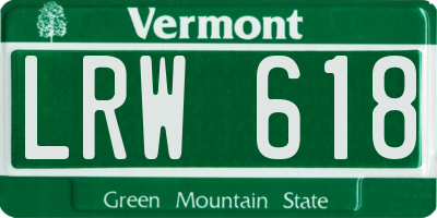VT license plate LRW618
