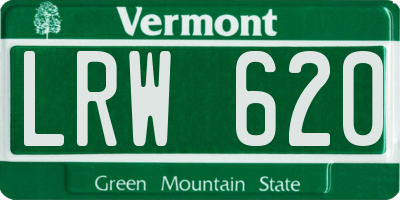 VT license plate LRW620
