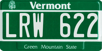 VT license plate LRW622