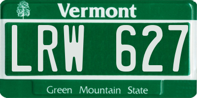 VT license plate LRW627