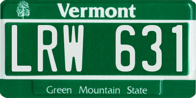 VT license plate LRW631