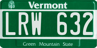 VT license plate LRW632