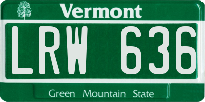 VT license plate LRW636