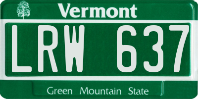 VT license plate LRW637