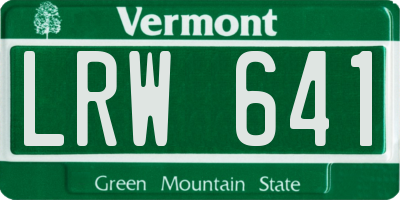 VT license plate LRW641