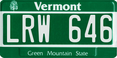 VT license plate LRW646