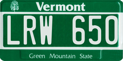 VT license plate LRW650