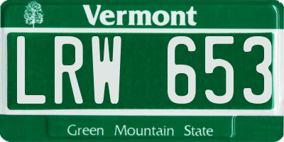 VT license plate LRW653