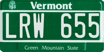 VT license plate LRW655