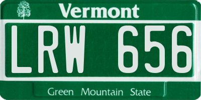 VT license plate LRW656
