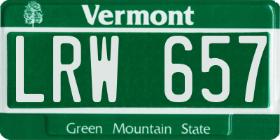 VT license plate LRW657