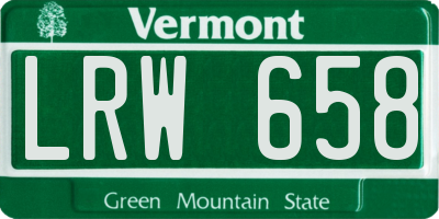 VT license plate LRW658