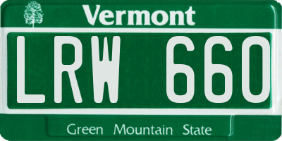 VT license plate LRW660