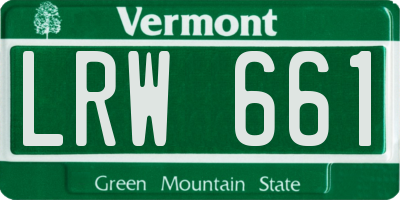 VT license plate LRW661